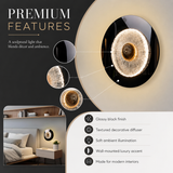 Solaris Black Textured Crystal wall Lamp