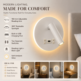 Dexter White Rotatable wall lamp