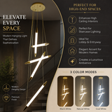 Stake Double Height Smart Modern LED Chandelier