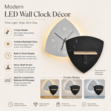 Riven Modern Analog Wall Clock Lamp