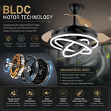 Cross LED Smart Voice Assist Fan Chandelier
