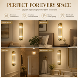 Kaira Modern Fluted Glass Designer LED Wall Light