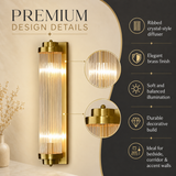 Kaira Modern Fluted Glass Designer LED Wall Light