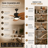 Calista Fan Chandelier with LED Light