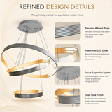 Nova 3 Ring Modern Smart LED Chandelier