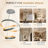 Nova 3 Ring Modern Smart LED Chandelier