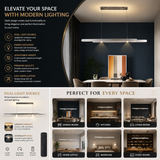 Flit Slim Parallel LED Chandelier Light with Remote