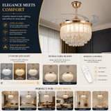 Blaze Crystal Leaf Fan Chandelier