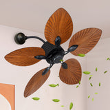 Kinetik 42 Inch BLDC Wall & Ceiling Fan – Black with Wood Finish