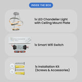 Nova 3 Ring Modern Smart LED Chandelier