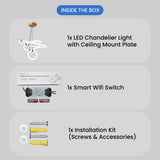Kleum LED Smart Voice Assist Chandelier