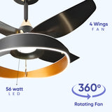 Lexing LED Smart Voice Assist Fan Chandelier