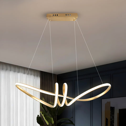 Golden Modern LED Smart Voice Assist Chandelier