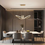 Golden Modern LED Smart Voice Assist Chandelier