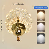 Morika Modern Peacock Crystal Feather Wall Lamp