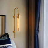 Novira Wall Sconce with T300 Bulb | Gold & Amber Glass