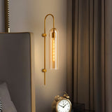 Novira Wall Sconce with T300 Bulb | Gold & Amber Glass