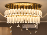 Flobird Luxury Floral Chandelier with Decorative Bird Accents