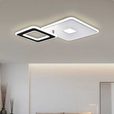 Square Plaza Smart Modern LED Ceiling Light - Main Image