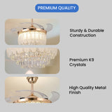Blaze Crystal Leaf Fan Chandelier