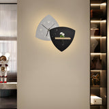 Riven Modern Analog Wall Clock Lamp