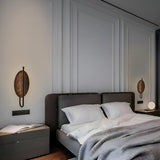 Rivex Texture Black Oval Crystal Plate Wall Lamp