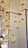 FloraGlow Crystal Double Height Chandelier