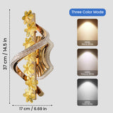 Twisora S-Shaped Crystal Flower LED Wall Lamp