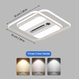 Vistora Modern Square Bladeless LED Fan Chandelier