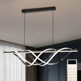 Skylar Black Modern LED Linear Chandelier