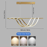 Skylar Gold Modern LED Linear Chandelier