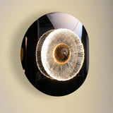 Solaris Black Textured Crystal wall Lamp