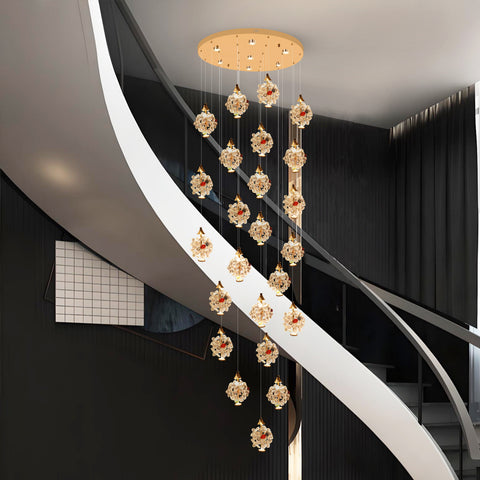 Spring LED Double Height Chandelier