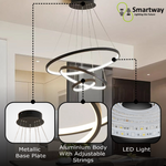 Three Rings LED Smart Voice Assist Chandelier