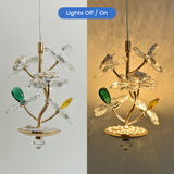 Tia Luxury Crystal Leaf Pendant Light