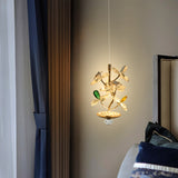 Tia Luxury Crystal Leaf Pendant Light