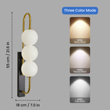 Trellix Triple Frosted Glass Globe LED Wall Lamp