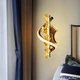 Twisora S-Shaped Crystal Flower LED Wall Lamp