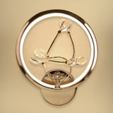 Vine Modern Crystal Leaf Halo LED Wall Lamp