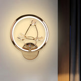 Vine Modern Crystal Leaf Halo LED Wall Lamp