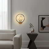 Vine Modern Crystal Leaf Halo LED Wall Lamp