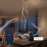 Feather Leaf LED Double Height Modern Chandelier
