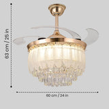 Blaze Crystal Leaf Fan Chandelier