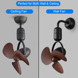 Vertex Black 3 Wooden Finish Blade Ceiling/Wall Fan