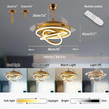 Cross Gold LED Smart Voice Assist Fan Chandelier