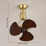 Vertex Gold 3 Wooden Finish Blade Ceiling/Wall Fan