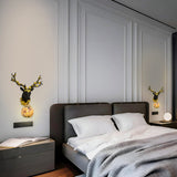 Flora Deer Head Wall Lamp with LED Light and Crystal Ball