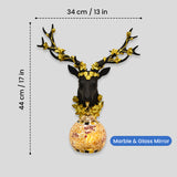 Flora Deer Head Wall Lamp with LED Light and Crystal Ball