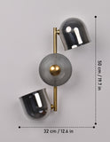 Ozark Smoky Glass Modern LED Wall Light