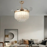 Blaze Crystal Leaf Fan Chandelier